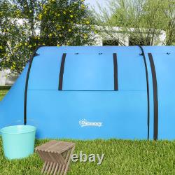 Outsunny tente familiale de camping 2 pièces pour 3-4 personnes, imperméable 3000 mm bleu ciel