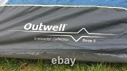 Outwell Deep 5 Tente Cinq Couchettes Homme Personne Famille Camping Grand Bleu