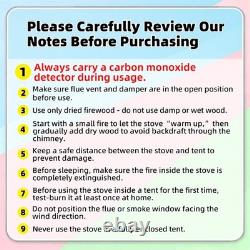 Poêle à bois portable amélioré pour le camping, poêle de tente compact avec grande chambre de combustion