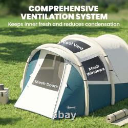 Pompe à air pour tente de camping gonflable 3 personnes, abri gonflable, chambre à coucher, salon