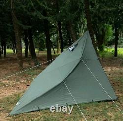 Refuge Bushcraft Pomoly Wolf Den 2.0 / Tente de Camping / Losange / Vert / Toile