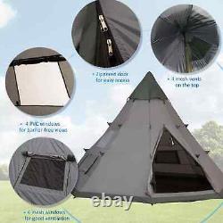 Sac de transport pour tente de camping pour grande famille de 6-7 personnes avec fenêtre en maille