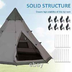 Sac de transport pour tente de camping pour grande famille de 6-7 personnes avec fenêtre en maille