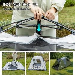 Salon de camping / abri 3 personnes, montage facile, imperméable avec vestibule