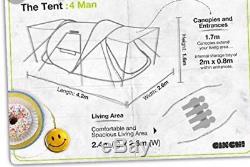 Sangler! Grande Tente Familiale De Camping Pour Tente Familiale, 4 Personnes, Tente Solaire 4 Personnes