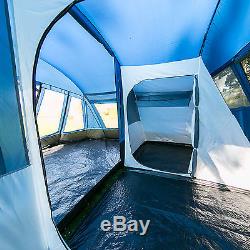 Skandika Lovund 6 Man Family Tent Sun Canopy Large Windows Poteaux En Acier Bleu Nouveau