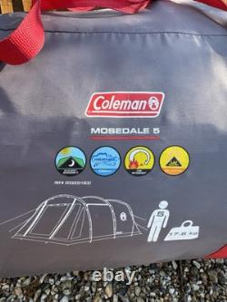 TENTE EXTRA LARGE COLEMAN MOSEDALE 5 GENIALE AVEC TAPIS + EXTENSION AVANT + MAT