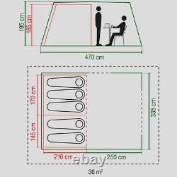 TENTE EXTRA LARGE COLEMAN MOSEDALE 5 GENIALE AVEC TAPIS + EXTENSION AVANT + MAT