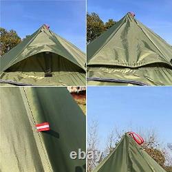 Tente 1-2 Personnes Teepee Pour Camping De Plein Air, Refuge De Cheminée Chauffé, Vert