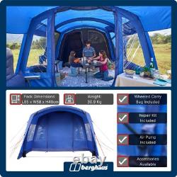 Tente Berghaus Air 400XL Nightfall avec chambres assombries et espace porche intégré