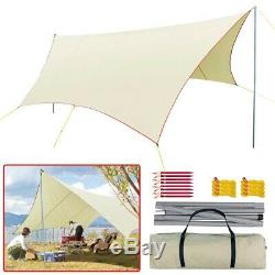 Tente Camping Extérieur Imperméable À L'eau Tarp Abri-soleil Rain Cover Grand Auvent
