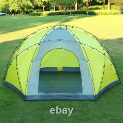 Tente De Camping En Plein Air Ultra-large Double Couche 3porte Hexagonal Yurte Tente 10 Personne