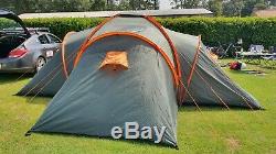 Tente De Camping Familiale Grande Régate Pour 3 Personnes, 3 Chambres, Vert-orange 928/1617 (d)