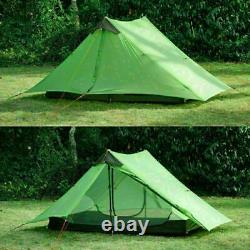 Tente De Camping Sauvage Ultra-léger 1/2 Personne Nylon Vert Léger