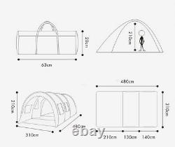 Tente De Grand Camping Étanche 8-10 Personnes Tentes De Tunnel De Famille Colonne Tente Ourdoo