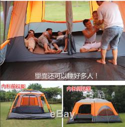 Tente De Luxe Ultra-grande Tente De Camping Extérieure Imperméable 1 Chambre 2 Chambres