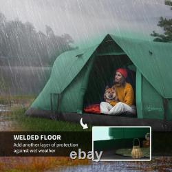 Tente Dôme 5-6 Personnes Verte avec Aérations Sac de Transport Abri Familial de Camping Fenêtre FOXDEN