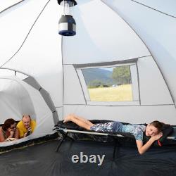 Tente Dôme Familiale Skandika Turin 12 Personnes 3 Pods de Couchage Sombre XL Camping Nouveau