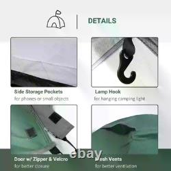 Tente Dôme Outsunny pour 3-4 Personnes avec Grandes Fenêtres Imperméable Verte