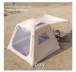 Tente Gonflable Hidewalker Grande 4 Personnes (220x220x180cm) Pompe Incluse (crème)