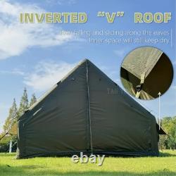 Tente Gonflable XL Luxe Tente de Glamping Camping Extérieur Fenêtres Grande Vert Armée