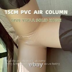 Tente Gonflable XL Luxe Tente de Glamping Camping Extérieur Fenêtres Grande Vert Armée