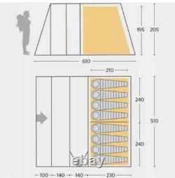 Tente Hi Gear Vanguard 8 Nightfall pour 8 personnes - 2 chambres - Grand espace de vie