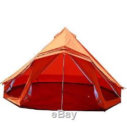 Tente Imperméable De Fenêtre De Grande Fenêtre Orange 5m Tente De Camping Glamping De Plage