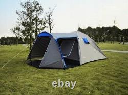 Tente Imperméable Pour 4 Personnes, Tente Familiale Camping Ten Blue Holiday Tent Large