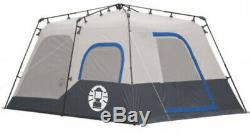 Tente Instantanée 8 Personnes Grand Camping De Plein Air Coleman Randonnée Sportive Sommeil Bleu Nouveau