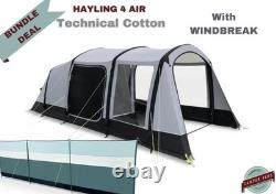 Tente Kampa Hayling 4 Air en coton technique AVEC ÉCRAN ANTI-VENT GRATUIT