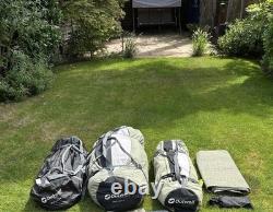 Tente Outwell Bear Lake pour 4 personnes. Sol zippé. Extension frontale
