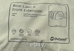 Tente Outwell Bear Lake pour 4 personnes. Sol zippé. Extension frontale