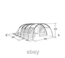 Tente Outwell Bear Lake pour 4 personnes. Sol zippé. Extension frontale