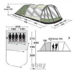 Tente Outwell Cleveland 5 spacieuse avec fenêtres panoramiques. D’occasion, mais bien entretenue