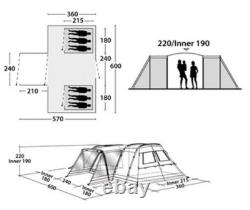 Tente Outwell Idaho L 6/8 personnes rare avec auvent supplémentaire EN EXCELLENT ÉTAT