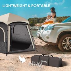 Tente Pop Up 4 Personnes Imperméable Légère avec Fenêtres en Maille de Ventilation Grise FOXDEN