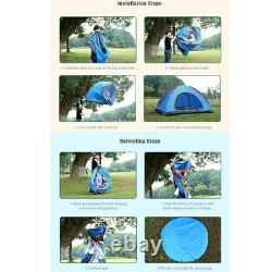 Tente Pop Up Automatique 3-4 Personnes Extérieure Randonnée Camping Imperméable Protection UV