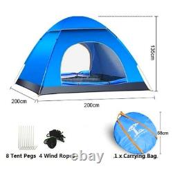 Tente Pop Up Automatique 3-4 Personnes Extérieure Randonnée Camping Imperméable Protection UV