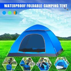 Tente Pop Up Automatique 3-4 Personnes Extérieure Randonnée Camping Imperméable Protection UV