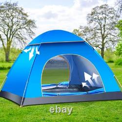 Tente Pop Up Automatique 3-4 Personnes Extérieure Randonnée Camping Imperméable Protection UV