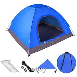 Tente Pop Up Automatique 3-4 Personnes Extérieure Randonnée Camping Imperméable Protection UV