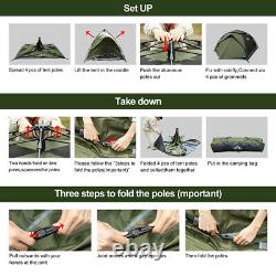 Tente Pop-Up Instantanée 2 en 1, Tente de Camping Extérieure Imperméable avec Protection UV pour Famille