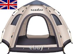 Tente Pop-up, 3 Homme Camping Instantané Tente, Hexagonal Grande Tente Dome