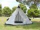 Tente Skandika Tipii 10 Protect Wigwam 10 Personnes Beige Avec Bord Gris (ska0042)