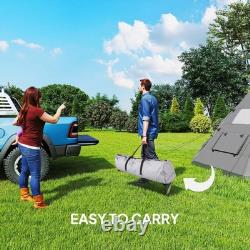 Tente Tipi 6 Personnes pour Camping en Famille 365x365cm, Hauteur de 260cm Résistante aux Intempéries