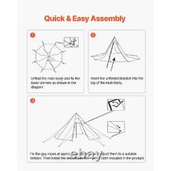 Tente Tipi Imperméable Uimoso avec Sortie pour Poêle pour Camping de 4 à 6 Personnes