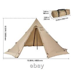 Tente Tipi Imperméable Uimoso avec Sortie pour Poêle pour Camping de 4 à 6 Personnes