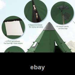 Tente Tipi Teepee Grande Famille 5-6 Personnes Camping Imperméable Voyage Extérieur Fête