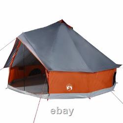 Tente Tipi WALPLUS pour Famille 8 Personnes Grise Orange Grande Abri Imperméable